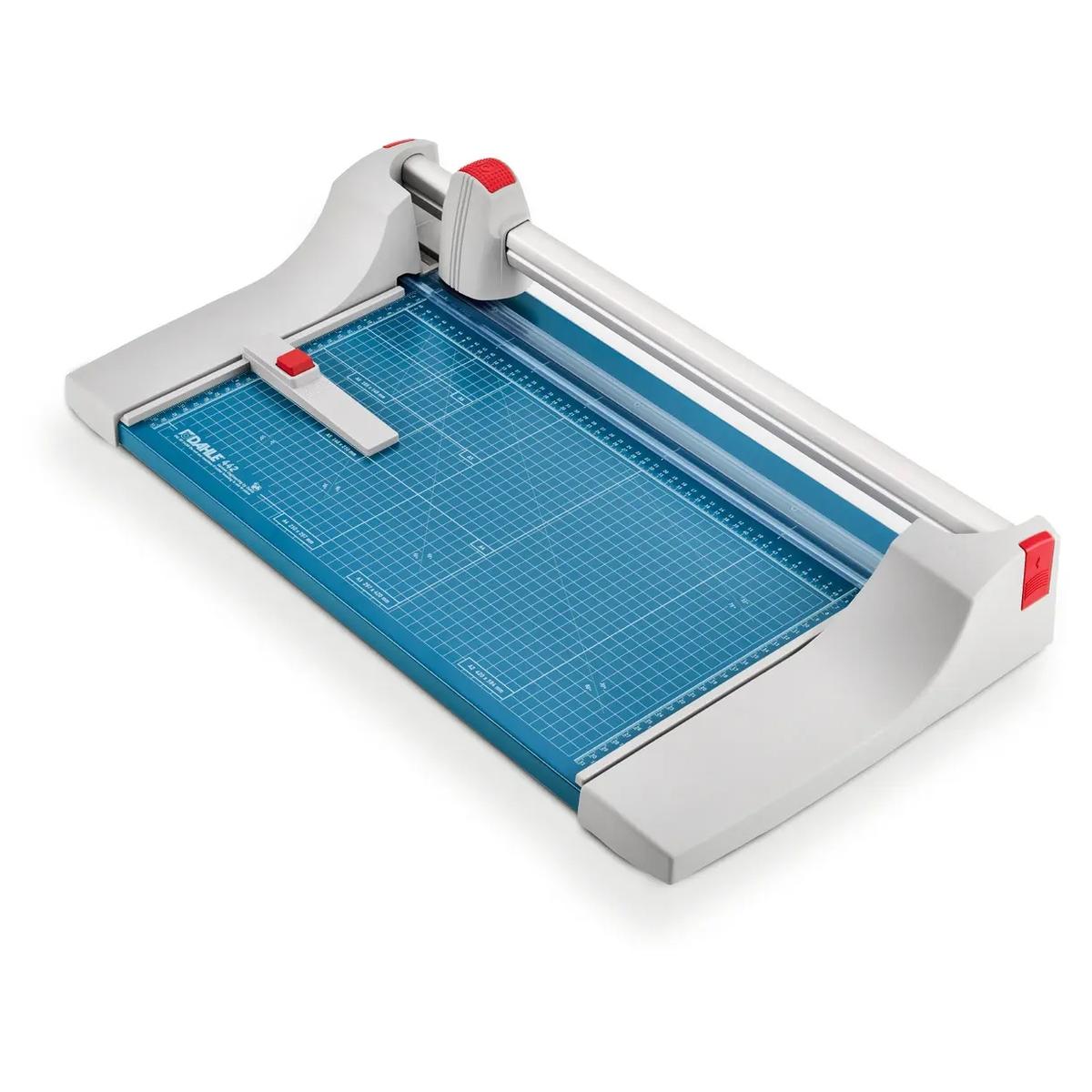 Rogneuse papier A3 à lame rotative 442 DAHLE — Longueur de coupe 510 mm - Format A3 - Hauteur de coupe 3,5 mm - Coupe jusqu'à 35 feuilles