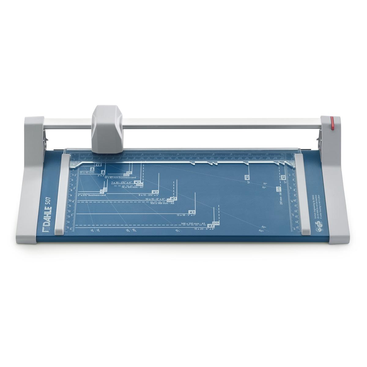 Rogneuse papier A4 à lame rotative 507 DAHLE — Vue de coté